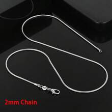 40-75cm 925 Sterling Silver 1MM/2MM/3MM Solid Snake Chain Necklace For Women Men Fashion Jewelry For Pendant DIY