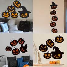 1pc NICEMOVIC Halloween Floor Decal, Removable Halloween Pumpkin Wall/Window Sticker, Halloween Horror Theme Room Decoration Sticker, Suitable For Home, Office, Party Wall Decorations Home Decor Halloween Decor Fall Decor Stickers Wall Stickers Halloween Decorations Halloween Decoration - Black - View 1