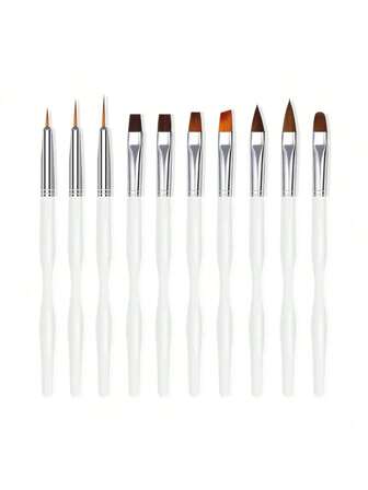 3pcs/7pcs/10pcs Nail Art Pens In Barrel, Multi-Color Options With Precision Tips For Detailed Work, Suitable For DIY And Professional Nail Salons