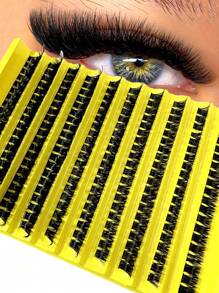 200 Stücke einzelne Büschelwimpern für DIY Wimpernverlängerung, 8-16mm gemischte natürliche dicke wiederverwendbare Wimpern, geeignet für Anfänger