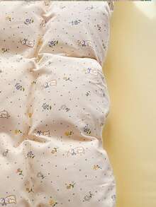 3/4pcs Bedding Set, Cartoon Rabbit Pattern Duvet Cover, Yellow Daisy Double-Sided Print Duvet Cover Set, Skin-Friendly & Breathable, Zipper Closure, Soft & Cozy Bedroom Bedding Set, Cute & Fresh Style With Black Polka Dot Print Pattern, Suitable For All Seasons (Includes 1 Duvet Cover, 1 Bed Sheet, 1 Or 2 Pillowcases, No Filler) - Rabbit Dream Blossom - View 8