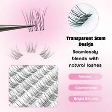 3PCS Easy Apply Princess/ Fish Tail False Eyelashes Kit - Voluminous & Fluffy Lashes For Beginners, Natural Crisscross Wispy Effect, Dramatic Cartoon Style, Reusable - C - 查看 5