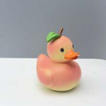 1 件手工桃鸭树脂工艺雕像，水果系列鸭子摆件，家居/办公桌装饰，花园装饰，礼物