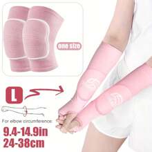1 set - 1 paire de manchettes de bras pour le volleyball + 1 paire de manches de genou épaisses en éponge. Manches de bras avec coussinets et trou pour le pouce, adaptées pour le volleyball, hommes et femmes.