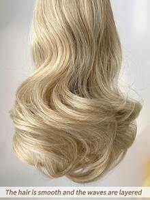 Claw Ponytail Extension Hair Blonde Color 16 Inch Heat Resistant Fiber Synthetic Shot Ponytail Hairpiece For Women Girls Daily Use