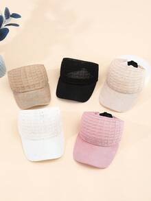 1 件亮片网眼镂空棒球帽，新款夏季透气遮阳多功能跑步骑行棒球帽，适合女士