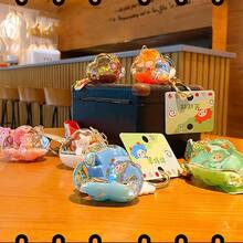 Cute Kawaii Floating Fruit Sheep Character Cloud Design Backpack Car Key Pendant  Women Handbag Et Clear Acrylic Glitter Liquid Keychain Pink-0029 - Hồng - Xem 4