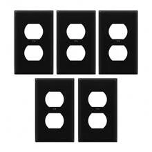 CILIA CILIA 1/5pcs Pure White/Black Wall Plate Outlet Switch Cover, Plug Covers For Electrical Outlets, Unbreakable Polycarbonate Thermoplastic, For Bedroom Accessories Home Decor