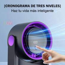 Ventilador de mesa, ventilador turbo, ventilador portátil sin aspas, ventilador personal de escritorio, ventilador portátil, ventilador doméstico multifuncional, ventilador de enfriamiento rápido, ventilador de mesa recargable por USB, ventilador pequeño, ventilador de mano, ventilador de motor recargable, ventilador de mesa de pared con pantalla, gran angular de 180°, 100 velocidades, súper silencioso, herramienta de enfriamiento, artículo de viaje, artículo de verano, artículo decorativo, adecuado para el hogar, la empresa, la escuela, viajes (gris, beige) - Negro - Ver 4