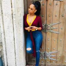 Pantalones Vaqueros Pitillo Mujer: Roturas de Moda, Cintura Alta, Ajuste Push - Up, Estilo Occidental - Azul lavado oscuro - Ver 3