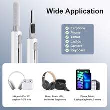 Cleaner Kit For Airpods Pro 1 2 3 Multi-Function Cleaning Pen With Soft Brush Flocking Sponge For Bluetooth Earphones Case Cleaning Tools White - Xanh và trắng - Xem 5