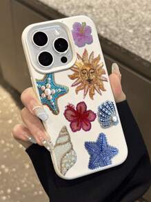 1 pieza Funda de teléfono suave, a prueba de caídas y antideslizante con diseño de sol y estrellas del universo, impermeable, compatible con Apple y otros teléfonos