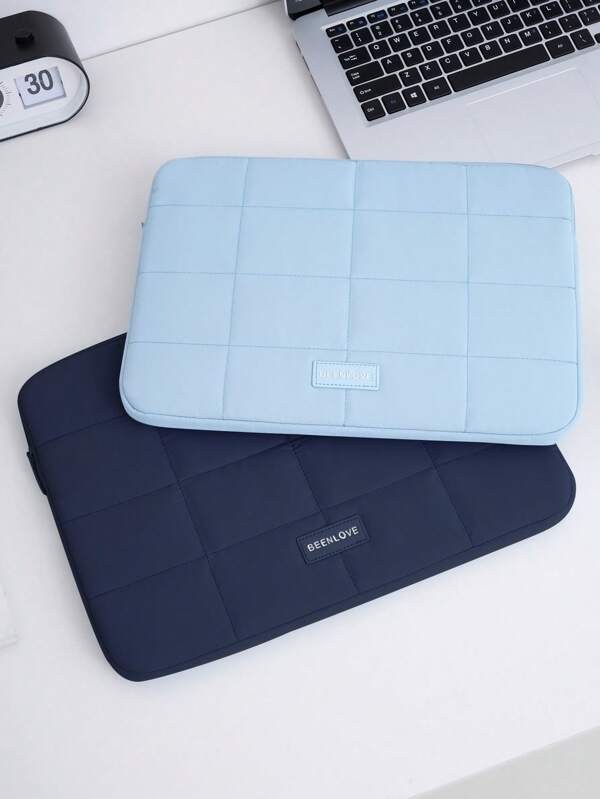 Cute Quilted Tablet Bag Laptop Bag, Soft Padded Laptop Protective Case With Grid Stitching, Anti-Fall And Shock-Absorbing, Suitable For School, Office, And Commuting Back To School Stuff Bag For School Work Laptop Bag For Women Mac Book Case