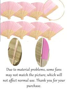 3/15/30pcs/Set, Pink Wood Folding Fan With Gift Bag Thank You Card Set, Thank You Cards, Bridal Bamboo Handheld Folding Fan, Single Party Wedding Bride Shower Decorations, Bridesmaid Bamboo Handheld Folding Fans, Single Party Photo Props,Bridesmaids Gifts And Wedding Decorations, Perfect Wedding Gifts, Wedding Decoration, Very Suitable For Parties And Events, Perfect Summer Accessories, Women's Folding Fan
