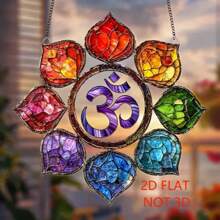 1pc Vibrant Om Symbol Acrylic Suncatcher Spiritual Zen For Lotus Design, Meditation & Yoga Room Decor, Boho Wall Art For Positive Energy, Ideal Gift For Her, Contemporary Home Office Decoration, Zen Home Decor, Best For Christmas