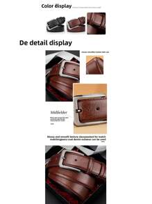 2 piezas Cinturón de alta gama para hombres, cinturón versátil y de moda con hebilla de pasador, accesorios de otoño, otoño-invierno, adecuado para adolescentes, jóvenes, hombres, casual, al aire libre, atlético, vacaciones, regalos de graduación, cumpleaños, uso diario