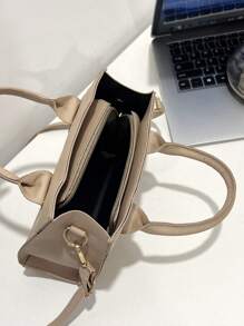Bolso de Pu de Color Sólido Mini Bolso Cuadrado Informal para Viajar Al Aire Libre Bolso Bandolera de Moda Bolso Bandolera Pequeño de Color Caramelo Monedero Cuadrado de Doble Asa Brillante Bolsos con Cremallera para Mujer