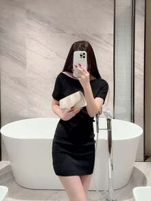 1 件经典褶皱缎面设计晚礼服包、正式派对手拿包、浪漫婚礼新娘钱包、翻盖信封链条斜挎包 - 杏色 - 查看 11