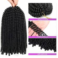 1-6 Packs Spring Twist Braiding Hair Spring Twists Bomb Twist Hair Synthetic Fiber Fluffy Twist Crochet Braids Low Temperature Fiber Crochet Hair For Women Braiding Hair - Multicolor - View 4