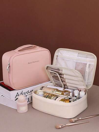 1 pieza Bolsa de maquillaje multifuncional, bolsa de almacenamiento de cosméticos de viaje de verano, bolsa de aseo impermeable, bolsa portaespátulas de maquillaje de gran capacidad, bolso de mano conveniente para el cuidado de la piel, cosméticos, brochas de maquillaje, polvo compacto, lápiz labial, adecuado para la playa, la escuela, el baño, los festivales, el Día de San Valentín, la Navidad, el Día de la Madre, regalo para madres, familiares, amigos, artículos esenciales de verano, bolsa de maquillaje, bolsa, neceser de maquillaje, artículos de viaje, bolsa de cosméticos, bolsa de gran capacidad, bolsa de maquillaje grande, regalos de Navidad, neceser, viaje, regalos para mujeres, artículos de viaje esenciales, neceser, embrague / bolso pequeño, organizador de maquillaje, organizador de maquillaje, neceser, soporte de brochas, mini neceser, neceser de gran capacidad, regalos para mujeres, regalos de Navidad, ideas de regalo para mujeres