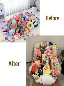 Large-Capacity Transparent Sofa Toy Storage, Sofa Seat Storage Tool, Multi-Purpose, PVC, Durable, Easy To Clean, Suitable For Plush Toys And Household Items, Double Zipper Design For Easy Storage