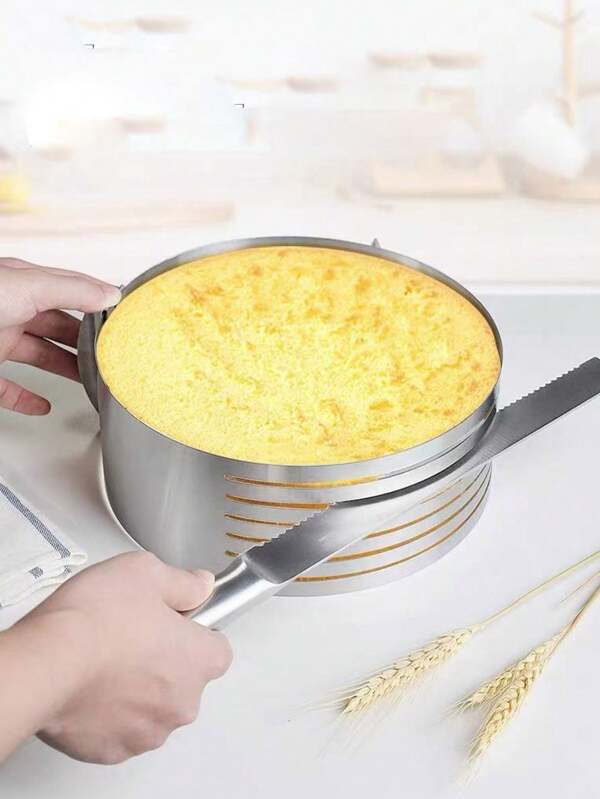 1pcs Adjustable Cake Slice Cutter, Household Round Mousse Cake Bread Cutter, Cake Mold Layering Tool, Baking Utensil