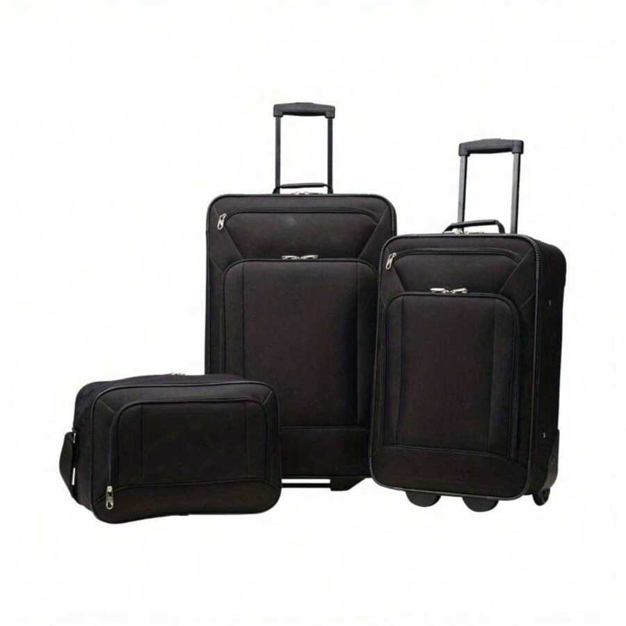 3 - Piece Set Luggage, Black, Suitable For Travel