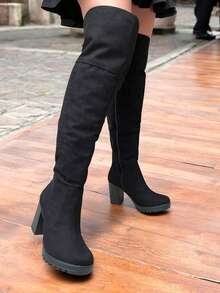 Women Knee-High Boots - Black - View 2