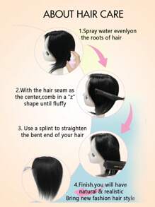 真人发片真人发升级基底无缝 360° 覆盖 3D 纤细夹式刘海片发片适合头发稀疏的女性