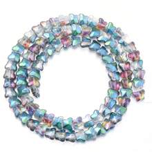 1 Strang mit ca. 85 elektroplattierte Glasschmetterlings-Perlen, multi-Stile und Farben, modisch, handgefertigtes DIY Perlenfädeln für Armband, Halskette, Ohrringe, Schmuckherstellung, Anhänger, Dekorationen, Großhandelsperlen