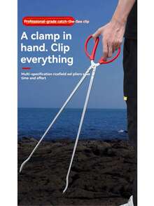 一副耐用多功能钳，直齿、弯齿、加长齿。这款多功能工具采用红色手柄设计，适用于家居装饰、户外垂钓、海钓、采摘、收集柴火和垃圾、切香蕉、添加冬季壁炉材料等多种用途。