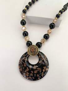 1 pezzo Collana boema alla moda in vetro e perline, realizzata a mano con variazioni di colore, adatta come regalo per le donne in occasione di vacanze