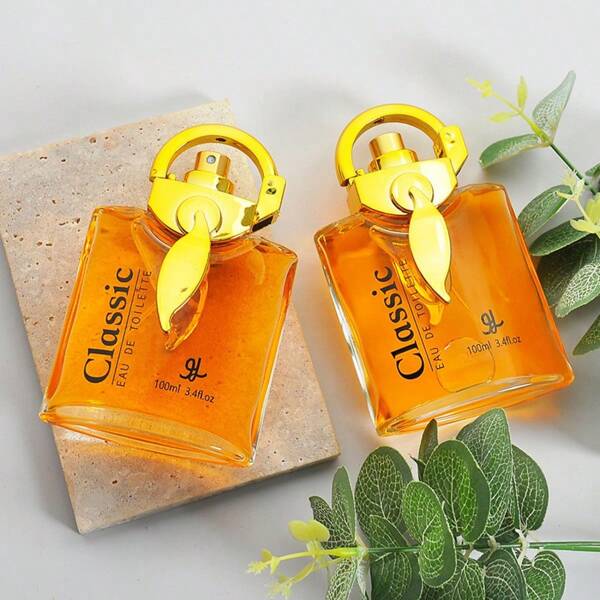 1pc Desert-Themed Leaf Men's Fragrance Spray, Fruity & Spicy Amber Scent, 3.38 Fl Oz, Suitable For Sports, Casual, Party, Couples, Dates, Anniversaries, Gifts