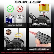 Torch Lighter, Windproof Jet Red Flame Lighter Refillable Butane Gas, Portable Windproof Jet Torch Lighter Adjustable Flame Butane Lighter For Candle Kitchen, Outdoor BBO, Indoor (Without Butane Gas) - Black - View 8