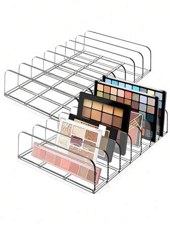 1 件眼影调色板收纳盒、粉饼抽屉隔间、桌面、化妆品、腮红和化妆品收纳架