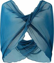 Coucoland Shawl Wraps Women - Sheer Chiffon Shawl Elegant Soft Wraps Evening Dress Wedding - Màu xanh lam - Xem 7