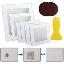 Drywall Repair Kit For Large Holes, 2/4/6/8 Inch Dry Wall Patch Kits For Erase A Small Nail Hole, Plaster Wall Patching Self Adhesive Aluminum Mesh With Scraper And Sandpaper