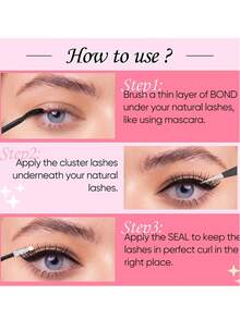 208 PCS B Curl Bottom Lash Clusters Lash Extension Kit With 5-7MM Lower Lash Clusters D Crul 100D/120D Thick Volume Lash Clusters Kit 10-18MM Cluster Eyelash Extensions Individual Lashes DIY Eyelash Extension Kit - 粉色 - 查看 9