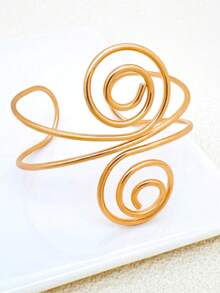 1pc Classic Versatile Punk Style Arm Cuff Bracelet, Suitable For Daily Wear, Costumes, Beach, Music Festivals And Parties - Gold - View 8