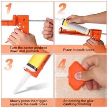 ValueMax Caulking Gun And Caulk Removal Kit 10oz Smooth Silicone Caulking Gun With Caulk Remover Tool 10:1 Thrust Ratio Sealant Finishing Tool Grout Scraper For Caulking Filling Sealing - As Pic - View 6