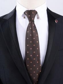 1 件男士免结拉链款黑色斜领带英伦复古领带适合商务宴会和日常穿着、婚礼男士领带