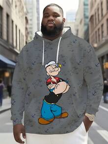 Felpa con cappuccio oversize da uomo di ZhuYa, adatta per primavera/autunno, taglie comode e over, streetwear, casual, con cappuccio