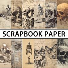 24/36 tờ giấy sổ lưu niệm chủ đề bộ xương đầu lâu Gothic cổ điển, kích thước 5,9*5,9 inch, giấy sổ lưu niệm bộ xương một mặt dùng để làm thủ công, thiệp chúc mừng, giấy trang trí album ảnh, nhật ký, giấy đa năng, đồ dùng học tập, trở lại trường - Nhiều màu - Xem 1