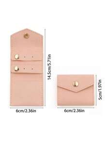 1 Piece Of White/Pink/Khaki/Gray/Yellow, Made Of PU Material, Simple And Stylish Mini Portable Foldable Multifunctional Jewelry Roll Bag, Compact Travel Storage Bag With Snap Closure, Suitable For Storing Earrings, Rings, Necklaces And Other Essential Items For Delicate Women's Travel For Women Storage Organizer Travel Essentials Back To School Dormitory Storage