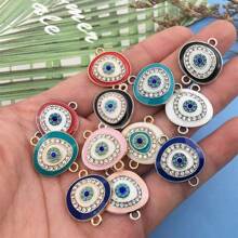 10pcs Alloy Charm Evil Eye Diy Pendant Jewelry Accessories Multi Colors Evil Eye Necklace Pendant