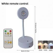 1 Piece,Modern LED Wall Lamp, USB Charging Wall Lamp, With Remote Control, 3 Color Temperature And Brightness Adjustments, 350 ° Rotating Lamp Head, With Rechargeable Battery, Suitable For Bedroom Bedside Table, Study And Reading Lighting, Home Mural, Photo Frame Lighting Wall Lamp