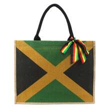 Woven Large Beach Bag For Woman Straw Bag Beach Tote Handmade Weaving Shoulder Bag Handbag Jamaican Africa Reggae - 和 - 查看 2