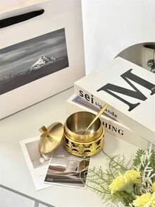 1套304不锈钢调味罐，带金色架子 - 金色不銹鋼調味罐配蕾絲架 - 查看 6