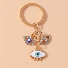 Llavero con mano de Hamsa y ojo turco, llavero con ojo turco, llavero con mano de Hamsa turca, llavero unisex para bolso, decoración escolar y de coche, encanto de bolso gótico lindo Y2K, decoración de coche y colgante de bolso, regalo de Navidad, regalo creativo para maestros, amigos, hermanas - Oro-Nuevo - Ver 3