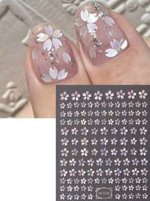 2pcs Laser Pink Sakura Flower Nail Sticker Holographic Cherry Blossom Decals Elegant Japanese Style Wedding Design Self-Adhesive Sliders Manicure Stick It On Your Nails, Apply A Layer Of Clear Nail Polish Or Top Coat On The Surface, And Your Nails Will Look More Beautiful And The Nail Stickers Will Last Longer.